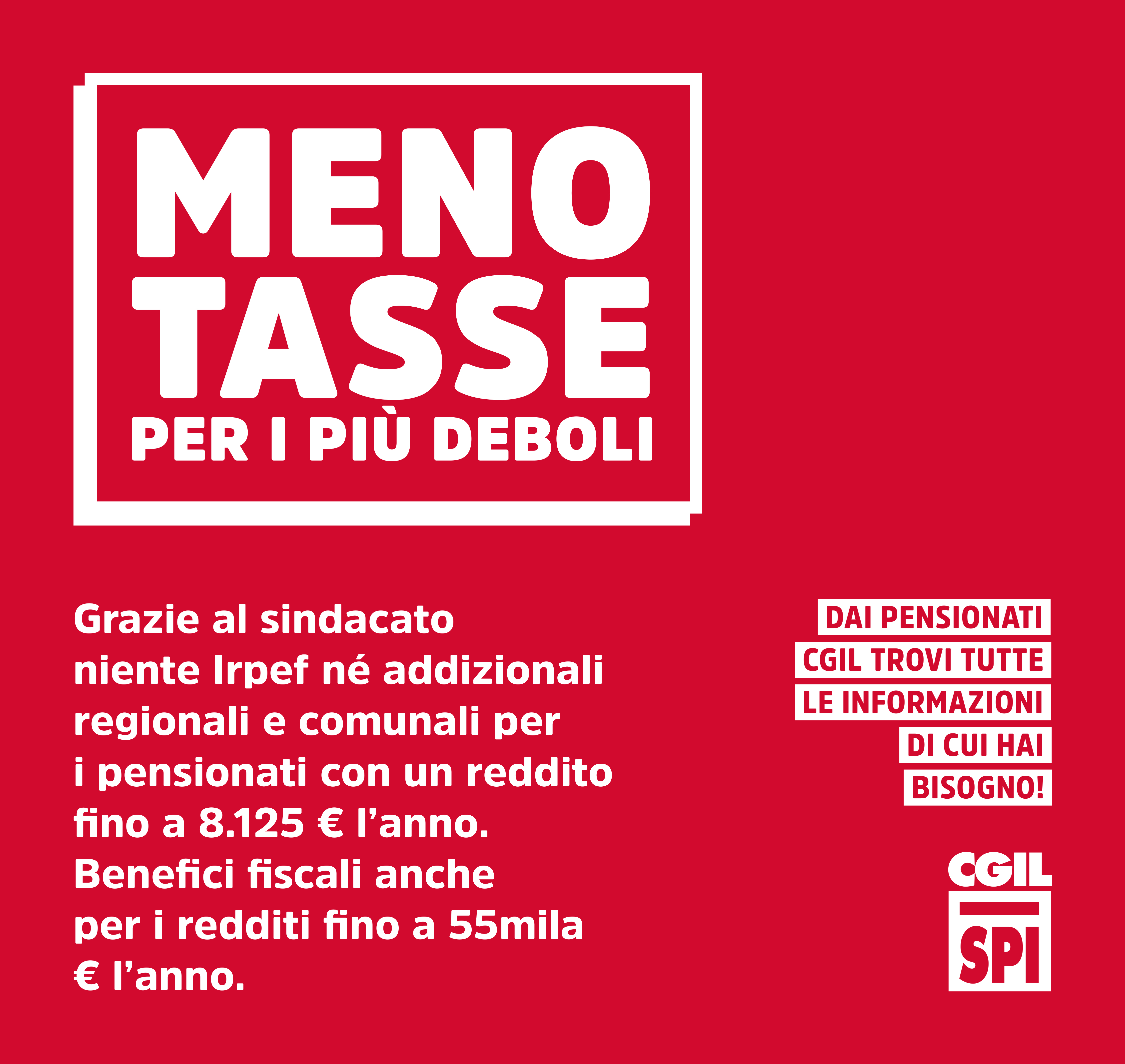 Meno Tasse per i più Deboli - SPI CGIL